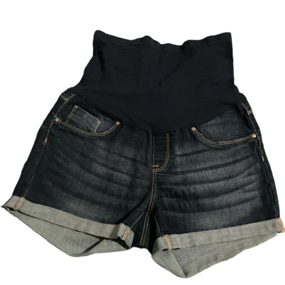 BELLA VIDA MATERNITY JEAN SHORTS SIZE LARGE NWOT #6998 - Picture 1 of 5